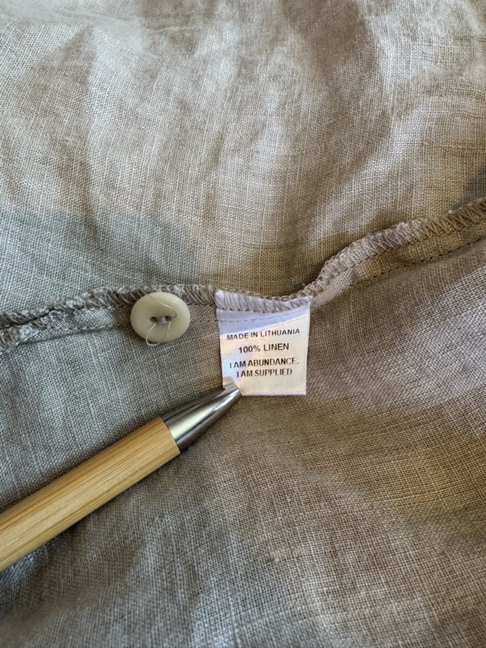 Flax Linen Midi Dress or Duster in Natural Beige - Picture 15 of 16